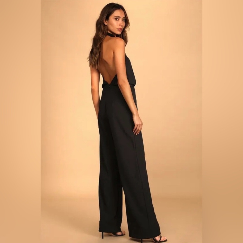 Lulu's Black Halter Jumpsuit